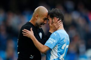Bernardo Silva and Pep Guardiola