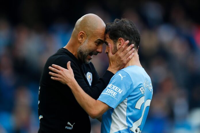 Bernardo Silva and Pep Guardiola