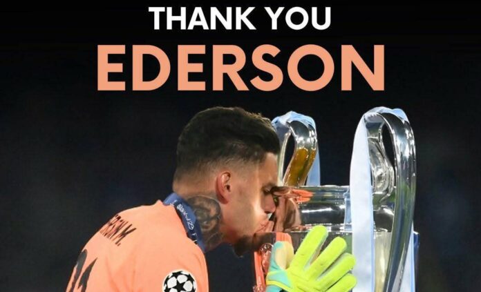 Ederson's emotional goodbye message to Manchester City