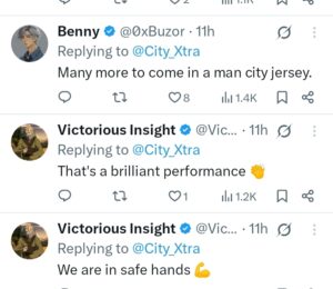 Man City fans X posts