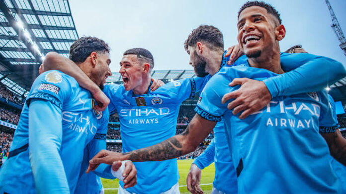 Man City's goal celebration
