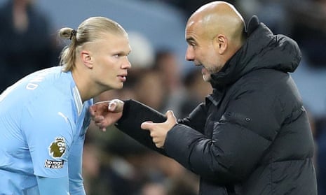 Erling Haaland and Pep Guardiola