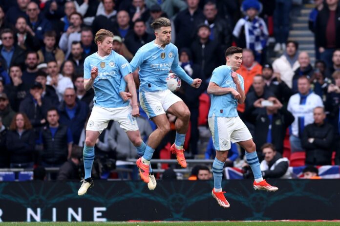 Kevin De Bruyne, Jack Grealish and Julian Alvarez