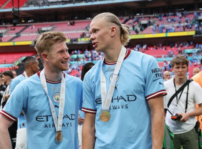 Kevin De Bruyne and Erling Haaland