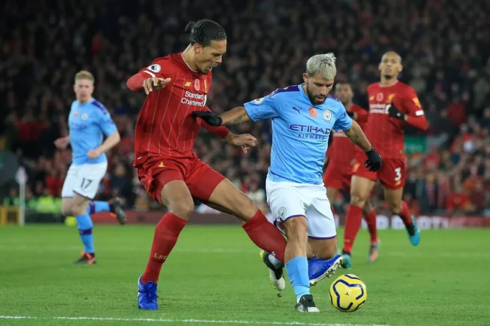 Sergio Aguero against Liverpool