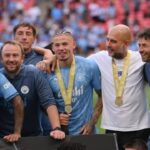 Forgotten Man City talent ready for dramatic January transfer to Premier League rival Kalvin Phillips celebrates with Man City teammates