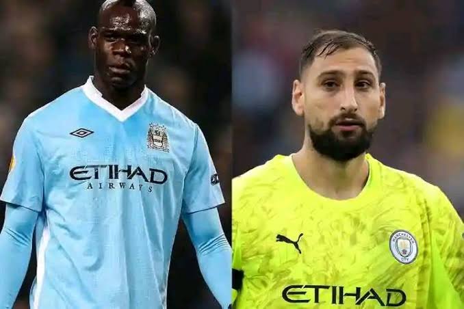 Mario Balotelli and Gianluigi Donnarumma